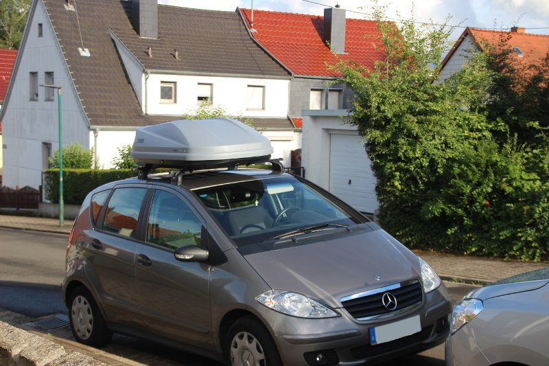 Dachbox auf einem Mercedes A-Klasse, z.B. in Schifferstadt